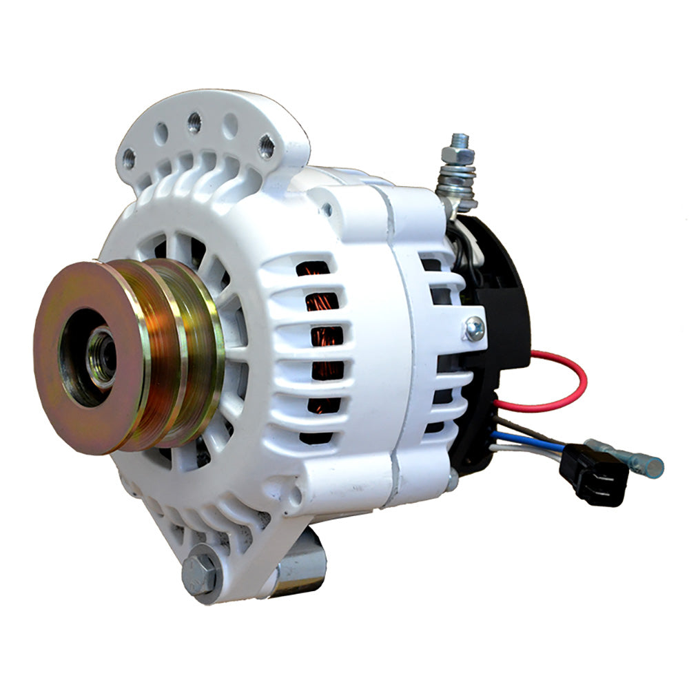 Alternateur Balmar 100 A 12 V 1-2 po, pied simple, montage sur broche, double poulie en V avec terre isolée