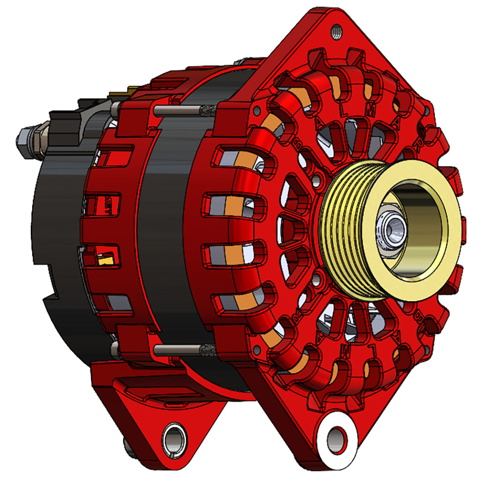 Alternateur Balmar 250 A 12 V 3,15" à double pédale et poulie K6 pour moteurs Yanmar Common Rail