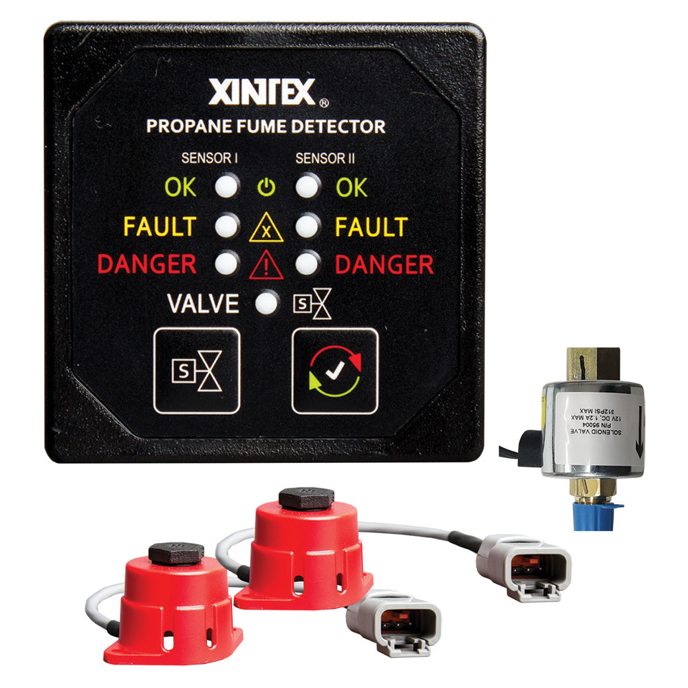 Fireboy-Xintex Propane Fume Detector, 2 Channel, 2 Sensors, Solenoid Valve Control 20 Cable - 24V DC