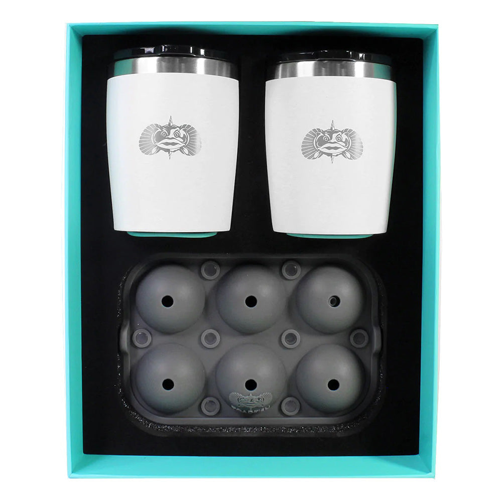 Verres blancs Toadfish anti-basculement 283 ml avec bac à glaçons - 2 verres