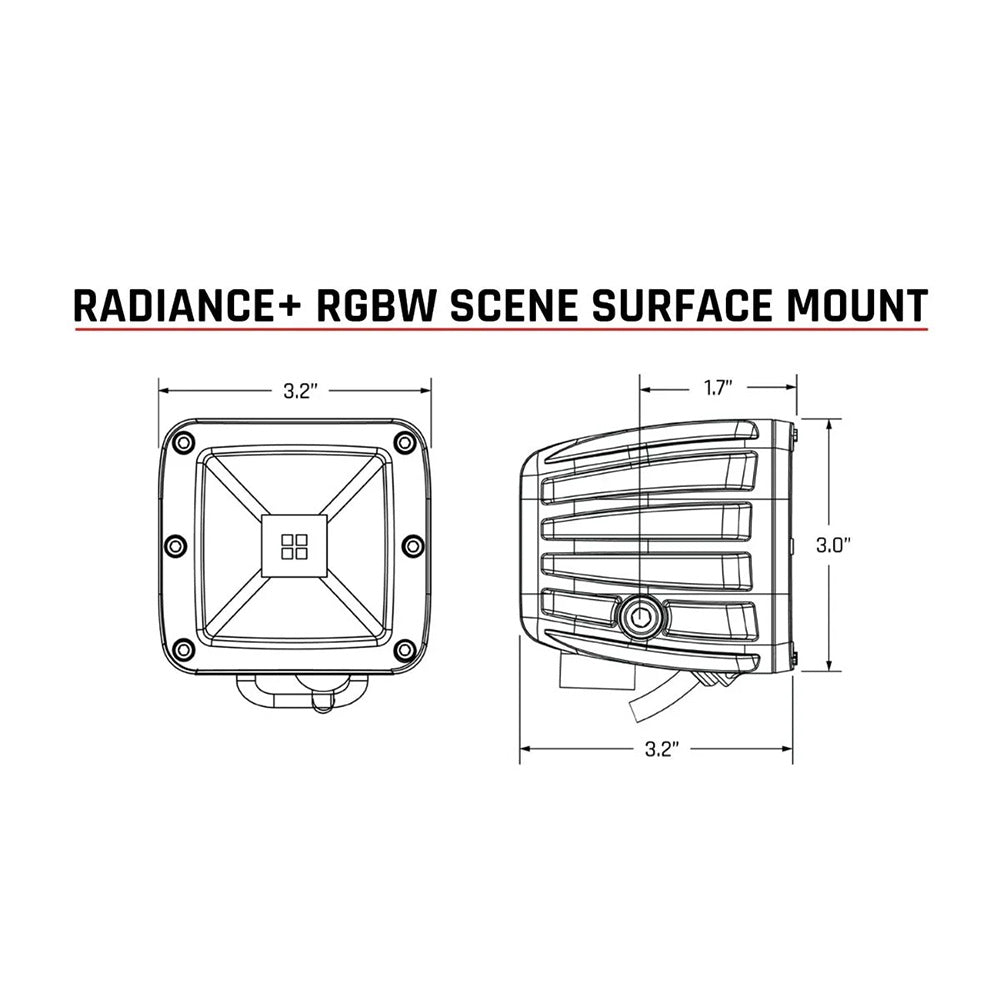 RIGID Industries Radiance Scene - RGBW - Montage en surface - Paire