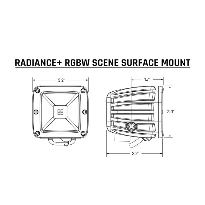RIGID Industries Radiance Scene - RGBW - Montage en surface - Paire