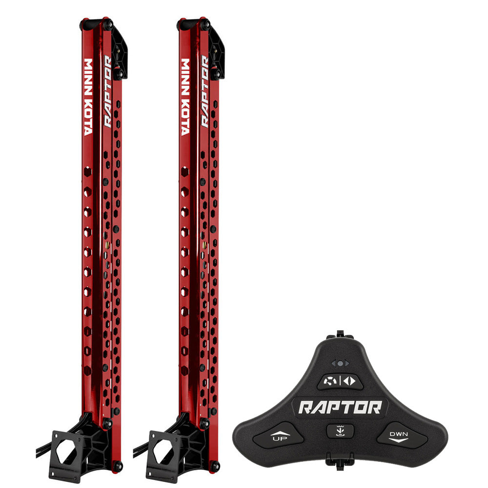 Minn Kota Raptor Bundle Pair - 8' Red Shallow Water Anchors w/Active Anchoring  Footswitch Included