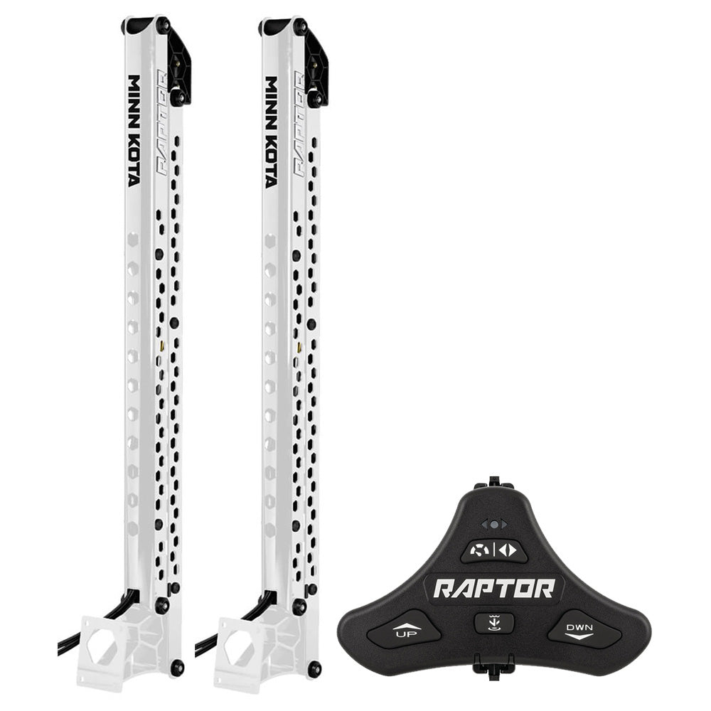 Minn Kota Raptor Bundle Pair - 8' White Shallow Water Anchors w/Active Anchoring  Footswitch Included