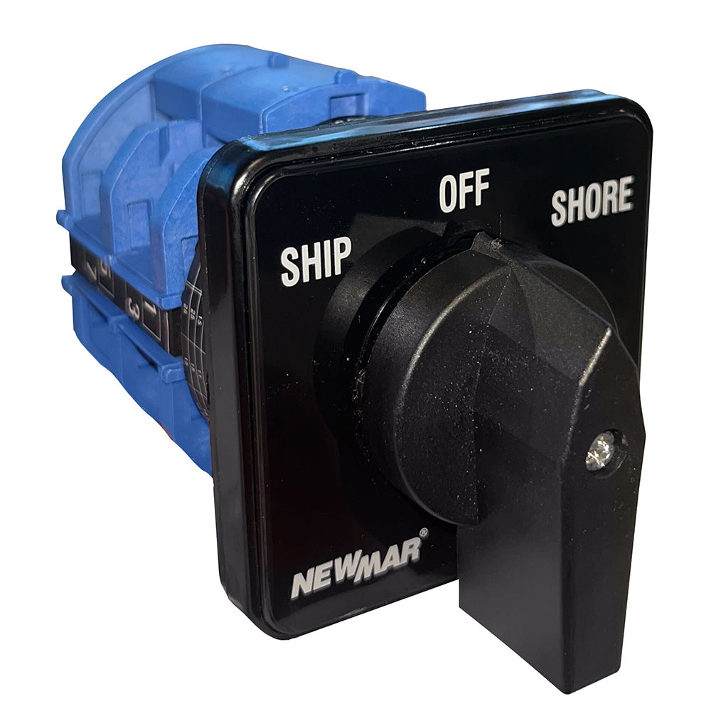 Newmar SS Switch 7.5 AC selector switch from Newmar Power, showing the switch with control knobs and wiring connections.