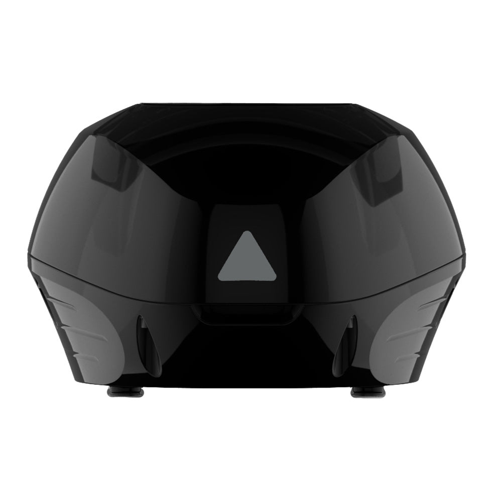 Garmin GMR Fantom 12X radar antenna mounted on a pedestal in black, designed for marine navigation and safety.