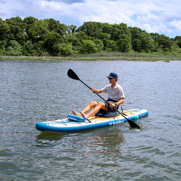 Soltice Watersports 10'6" Rambler Inflatable Stand-Up Paddleboard/Kayak 2-In-1 Kit w/Seat  Convertible Paddle - Blue