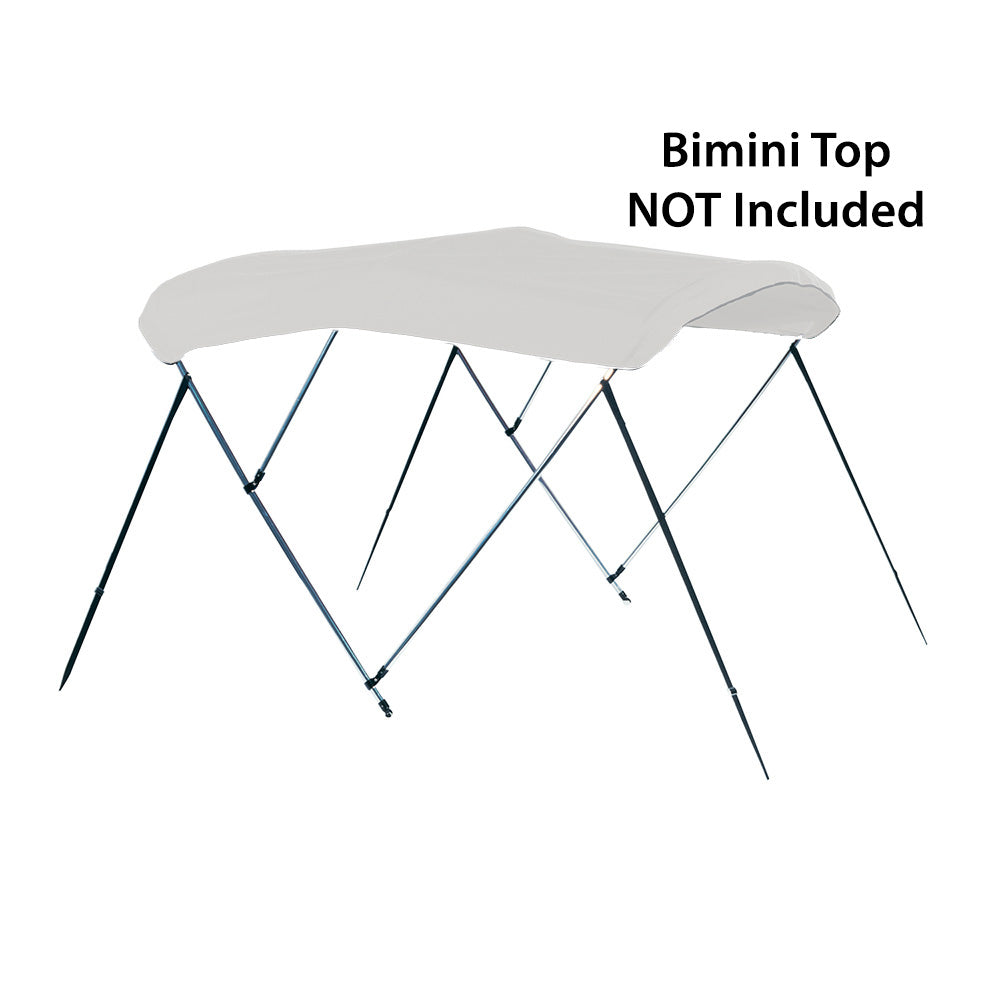 Carver 3-bow bimini top frame in black metal, designed for shade and sun protection on boats, by Covercraft Carver.