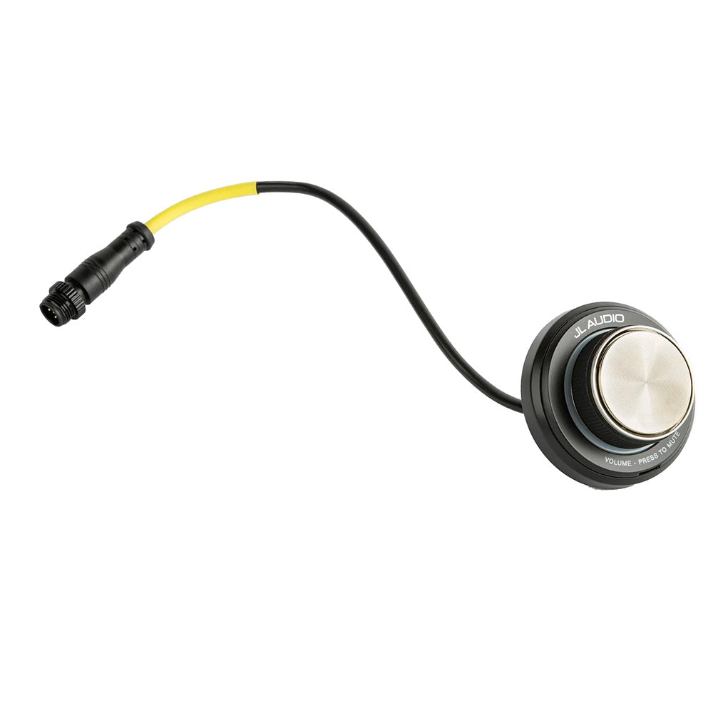 JL Audio MediaMaster NMEA 2000 volume controller remote for stereo systems, compact and user-friendly marine audio control device.