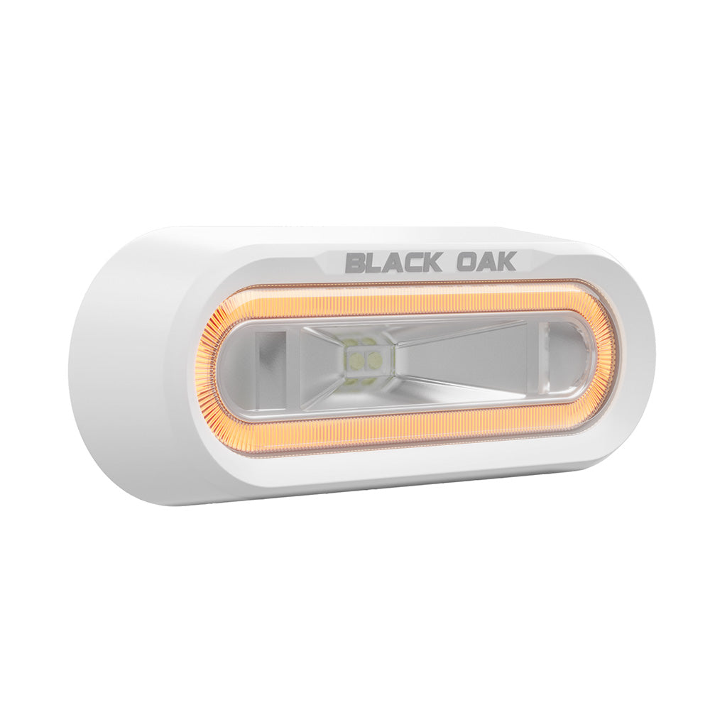 Black Oak Low Pro Off-Road Spreader Light - Bracket Mount - White Housing - Amber LED