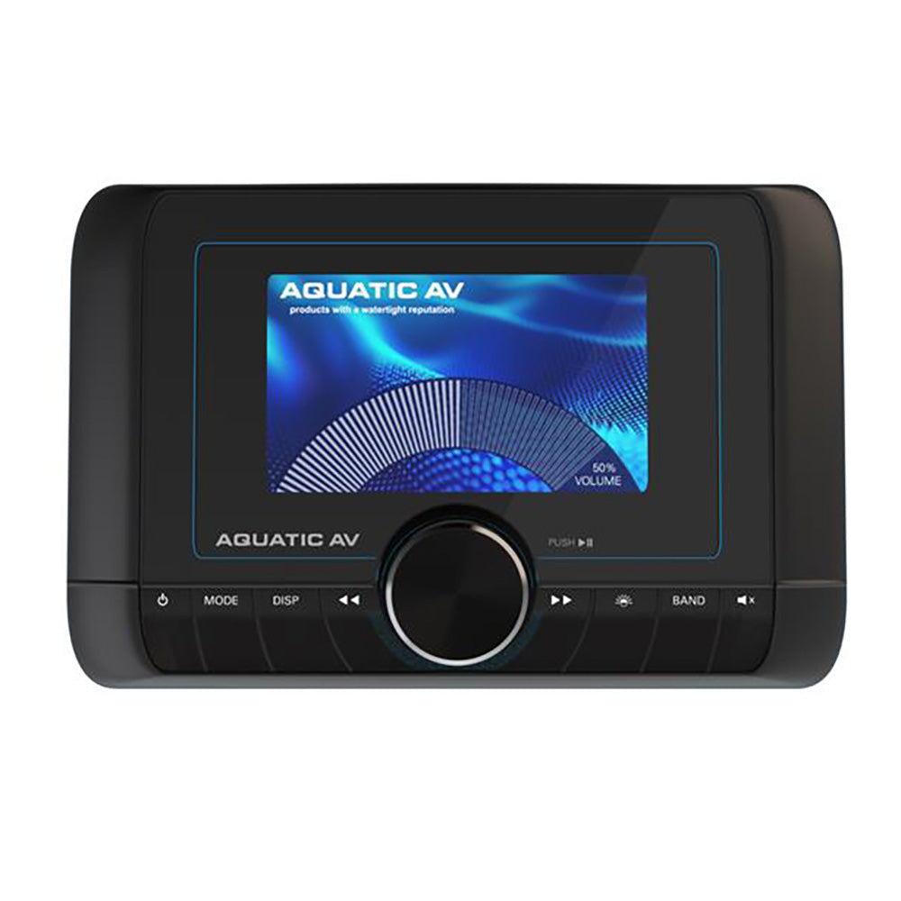 Aquatic AV CP7 Compact Stereo system with dual speakers and control panel, designed for marine and outdoor audio use.