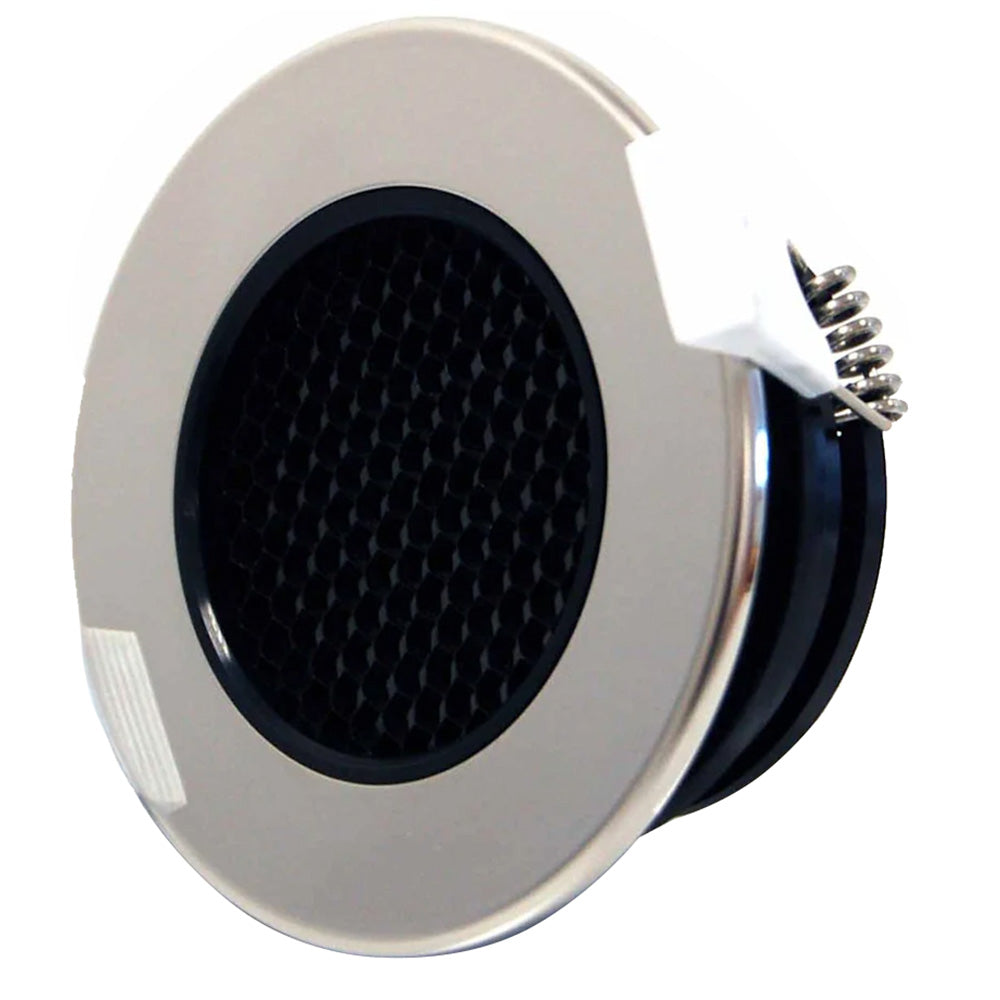 Lumishore LUX Downlight DL65 with chrome bezel, 5W anti-glare dome light, suitable for modern interior lighting.