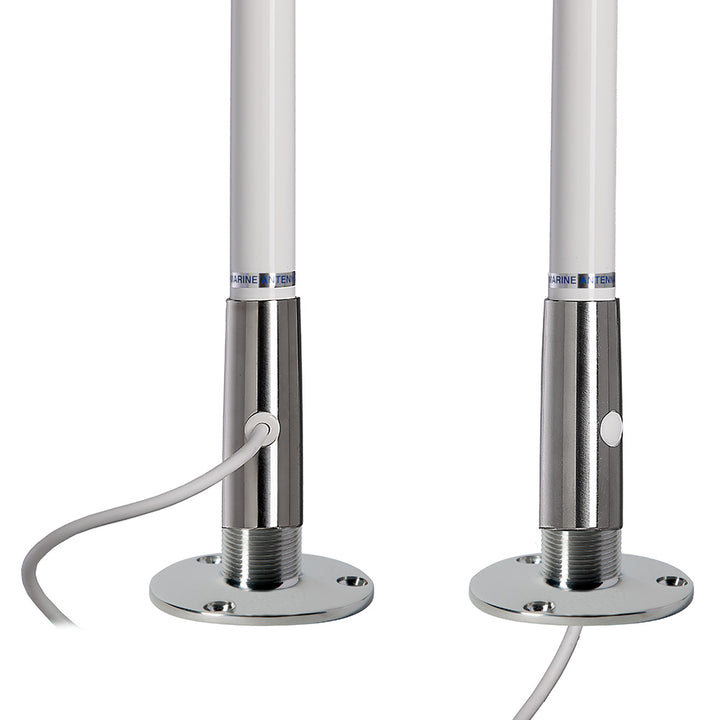 Scout 4' White VHF Antenna 3dB Stainless Steel Ferule w/5M RG-58 Includes PL-259