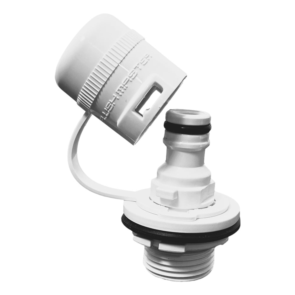 Raccord rapide pour port de chasse d'eau Flushmaster pour Mercury - Blanc