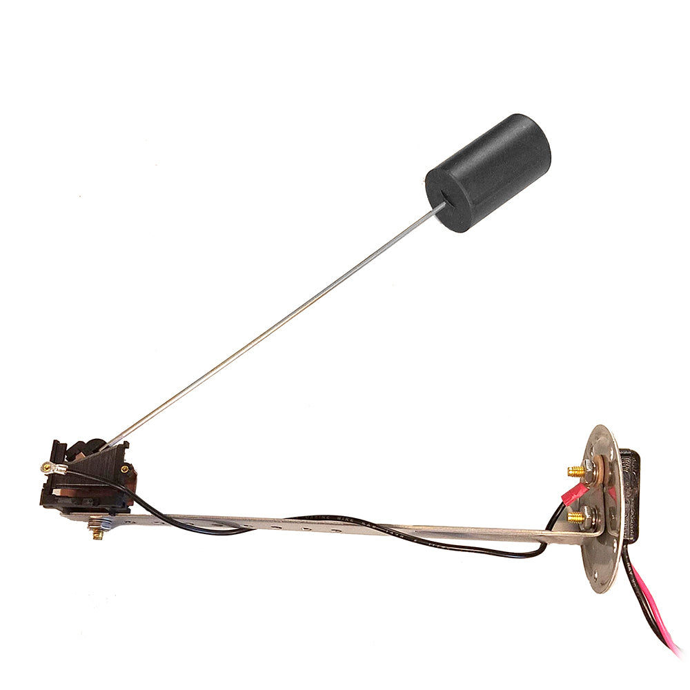 Faria single fuel level sender gauge for 8 to 16-inch tank depth, used in marine fuel tank monitoring systems.