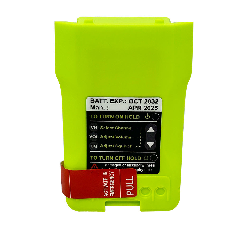 ACR LB15V Lithium primary battery, ACR Electronics, showing the compact battery with labeling and metallic terminals.