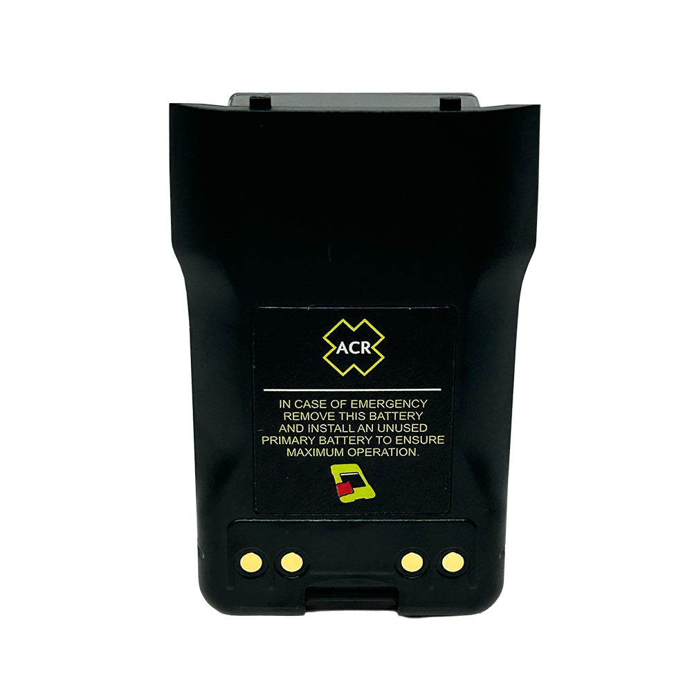 ACR RB16V rechargeable lithium-ion battery for electronic devices, branded by ACR Electronics, with a sleek compact design.
