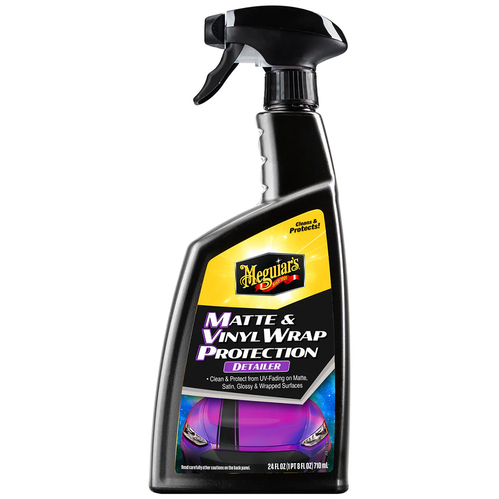 Meguiar's MVP Detailer Matte Vinyl Wrap Protection spray, 24oz, for cleaning and protecting matte vinyl surfaces.