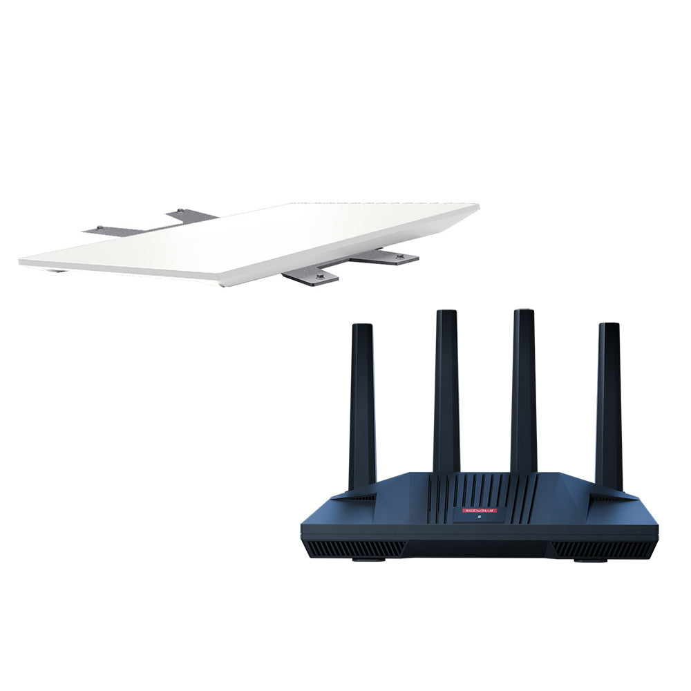 KVH Starlink Performance Gen 3 Kit with Flat Mount, CommBox Edge Core Wi-Fi router, satellite receiver for seamless connectivity.