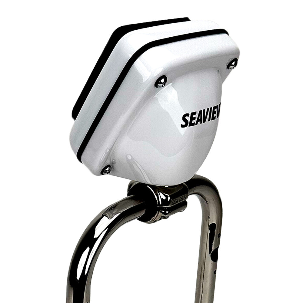 Seaview RailPod Uncut display mount with single base rail clamp, measuring 12.75 inches wide and 8.75 inches high.