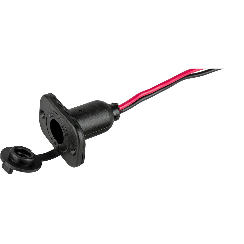 Sea-Dog trolling motor receptacle used for connecting trolling motors, shown in the image with electrical connection details.