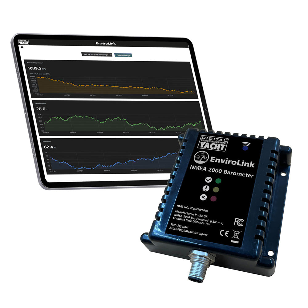 Digital Yacht EnvironLINK NMEA 2000 temperature and humidity sensor accessory for marine data monitoring.