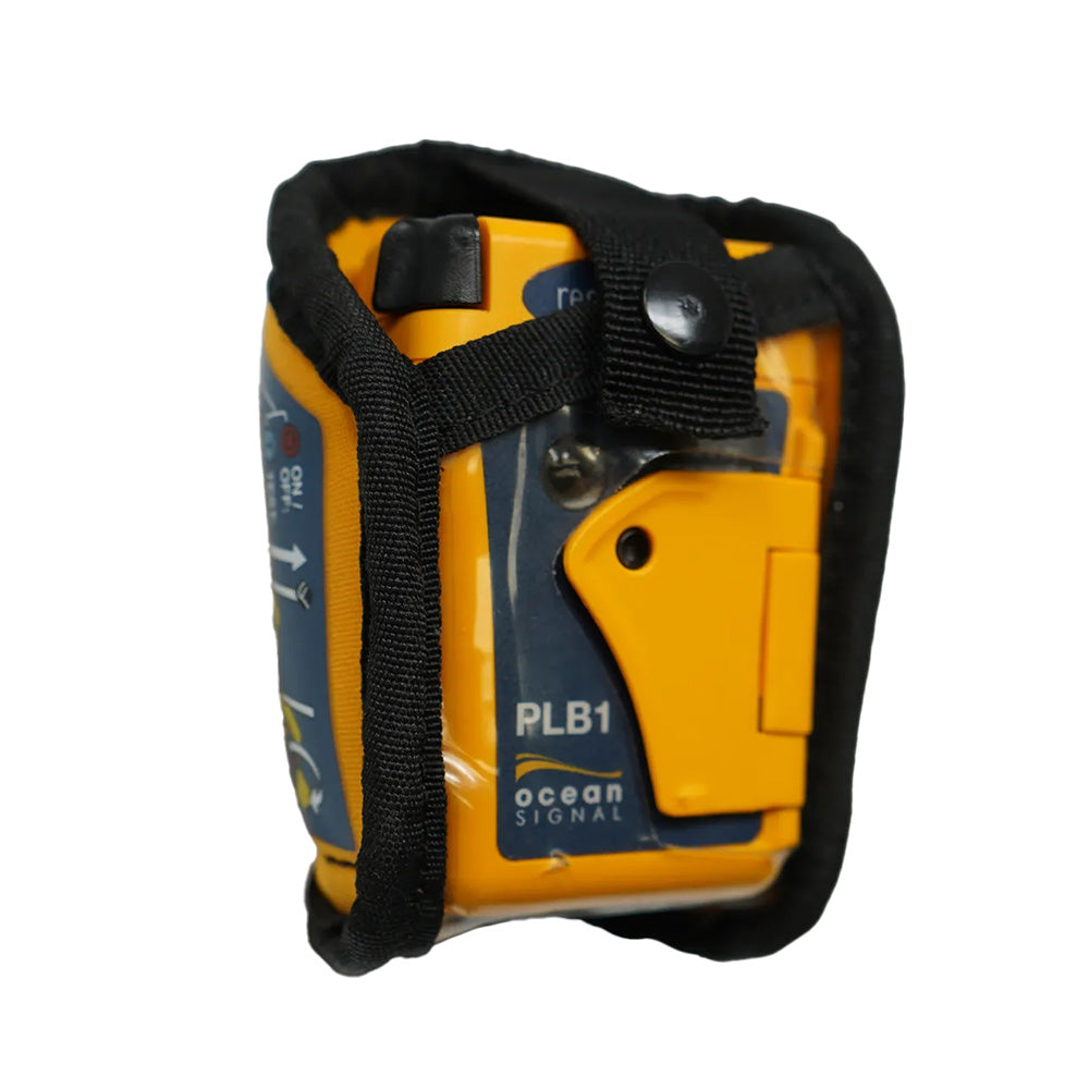 Ocean Signal rescueME PLB1 personal locator beacon with flotation pouch for emergency rescue and water safety.