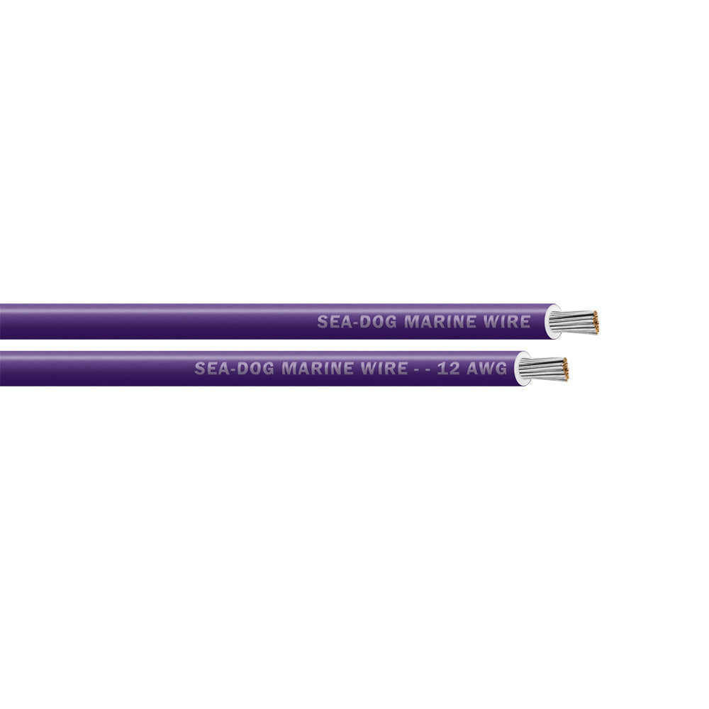 Sea-Dog 12 AWG purple primary wire spool, 250-foot length, insulated marine electrical wire with durable insulation.