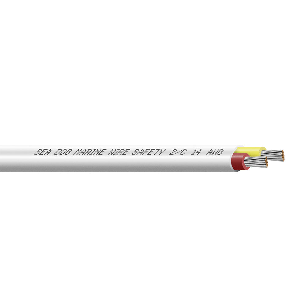 Sea-Dog 14/2 AWG duplex safety wire in red and yellow, 25-foot length, durable marine-grade wire for secure electrical connections.