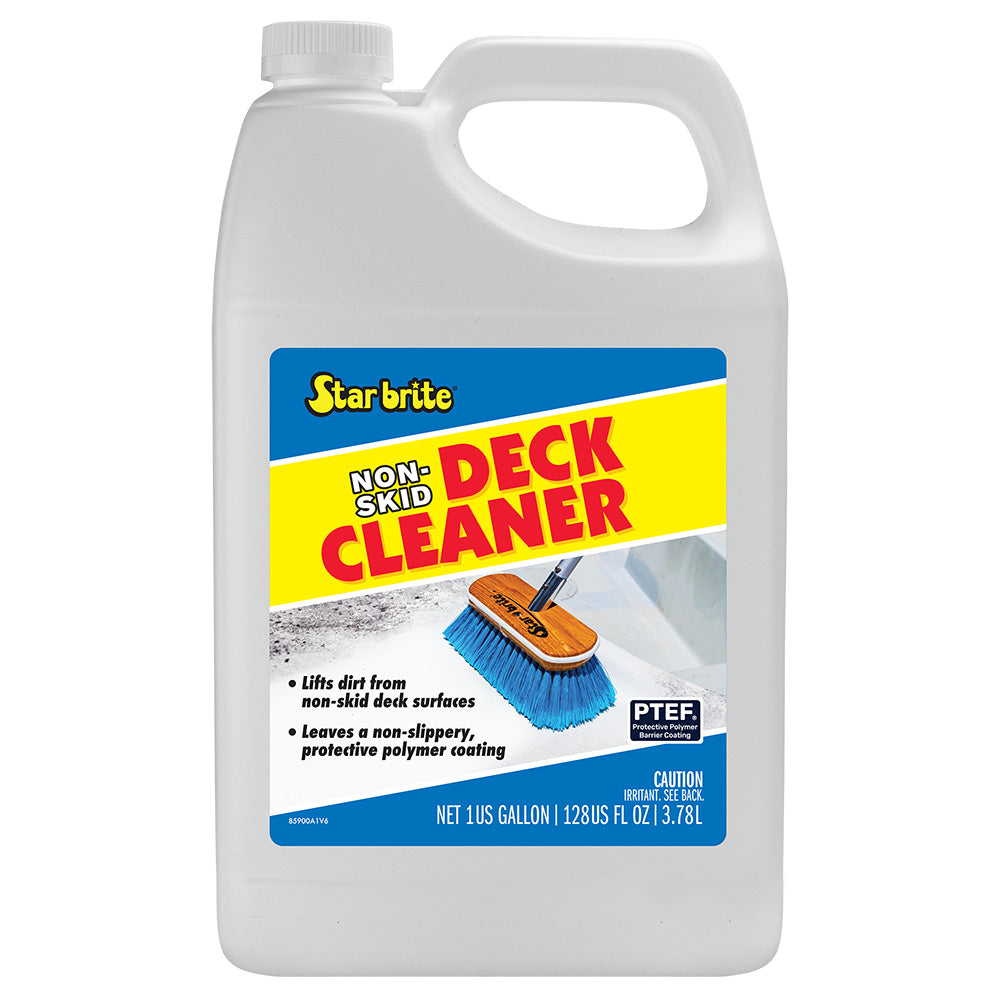 Star brite Non-Skid Deck Cleaner Protectant in a 1-gallon container, designed for safe and effective cleaning of boat decks.