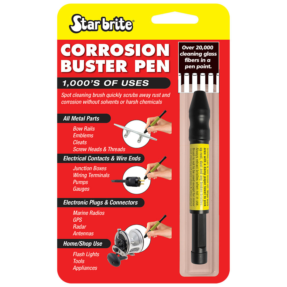 Star brite Corrosion Buster Pen for cleaning corrosion on metal surfaces, compact and easy-to-use corrosion removal tool.