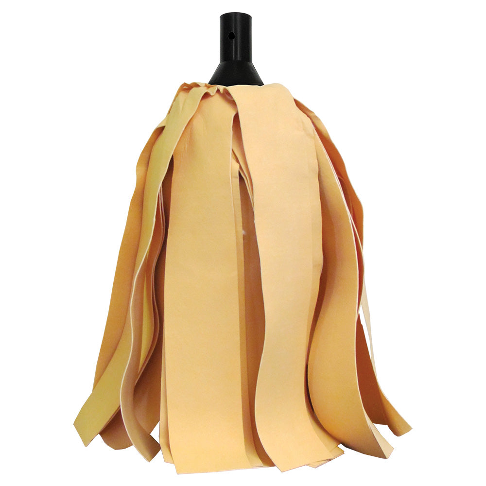 Star brite Ultra Chamois Mop bag attached to extend-a-brush handle for cleaning tasks, showing durable fabric and secure attachment.