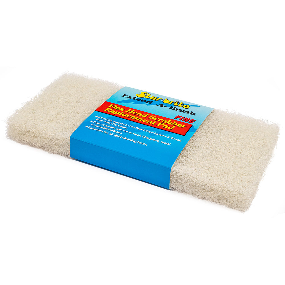Star brite Large Fine Texture White Scrub Pad for cleaning, showing the textured surface designed for gentle scrubbing tasks.