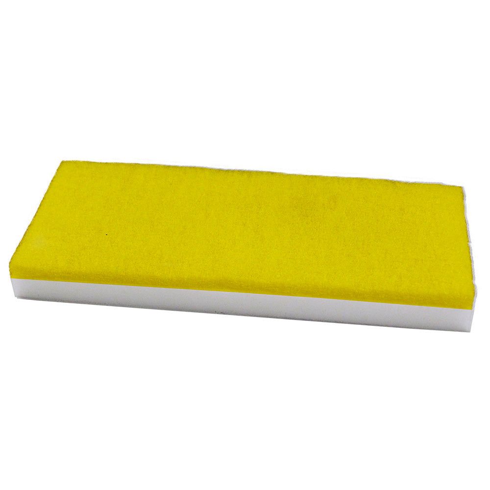 Star brite dual-sided magic sponge and scrub pad for boats and RVs, durable cleaning tools for removing grime and dirt.