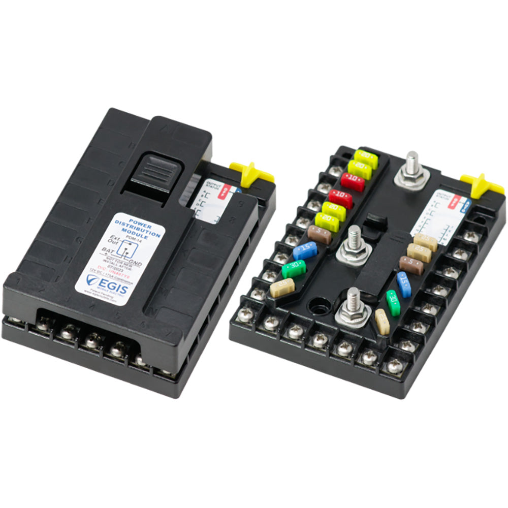 Egis Mobile Electric PDM 14 circuit and ground 175A 12V accessory with kill switch for vehicle electrical systems.