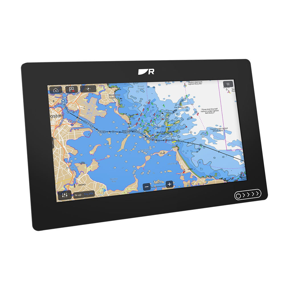 Raymarine Axiom 2 9-inch GPS chartplotter with Lighthouse North America chart displayed on screen.