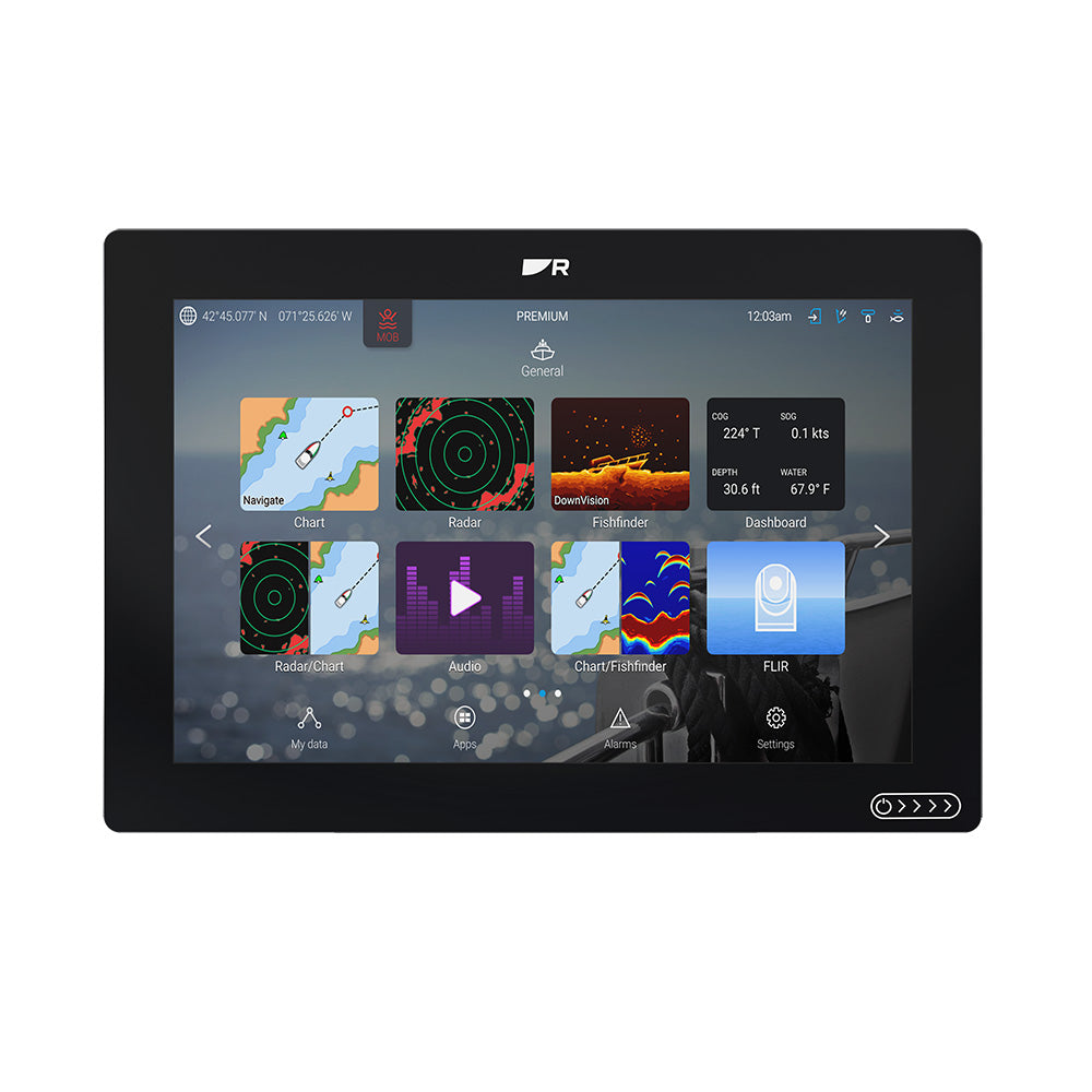 Raymarine Axiom 2 RV 12-inch chartplotter and fishfinder combo with RealVision 3D sonar display, no transducer included.