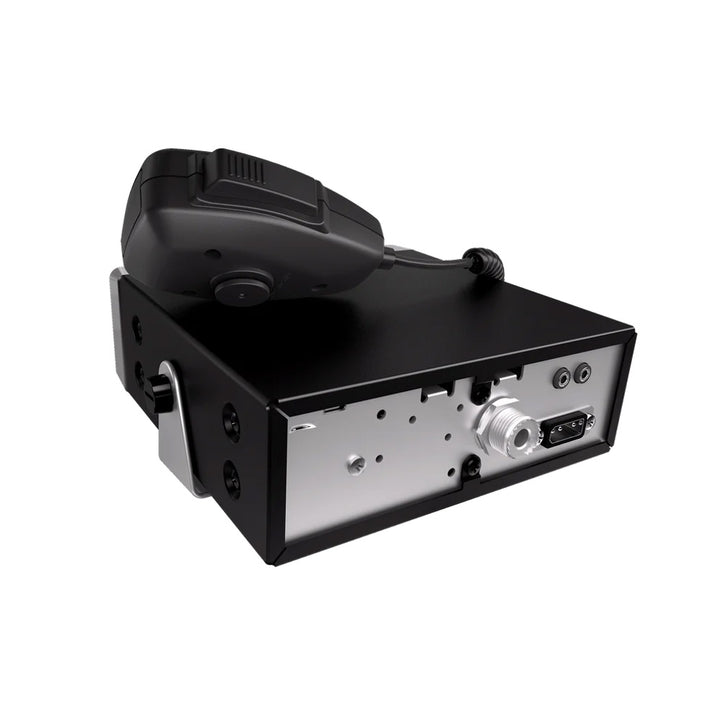 Uniden dual-mode AM/FM CB radio with digital display and control knobs for communication in vehicles.