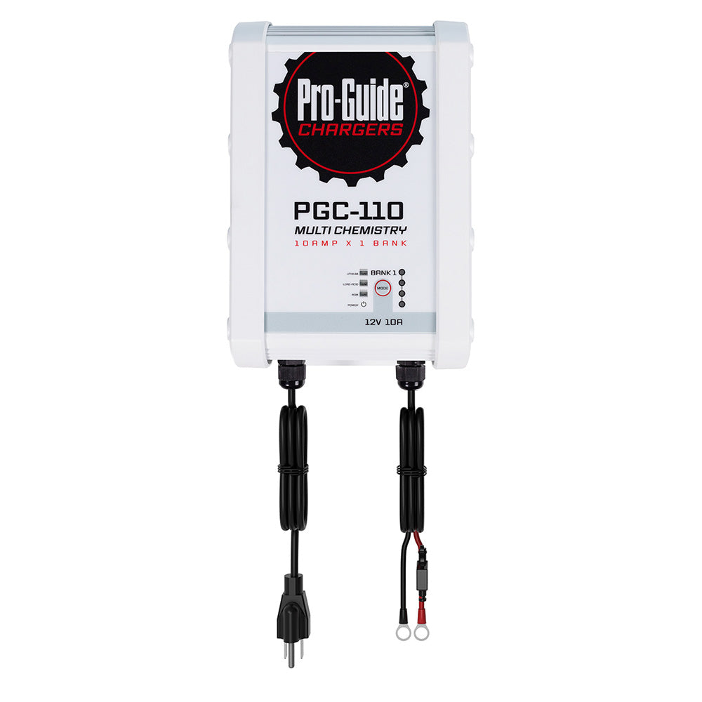 Pro-Guide Batteries 12V 10-Amp Bank On-Board Battery Charger, compact charger with digital display and power connections