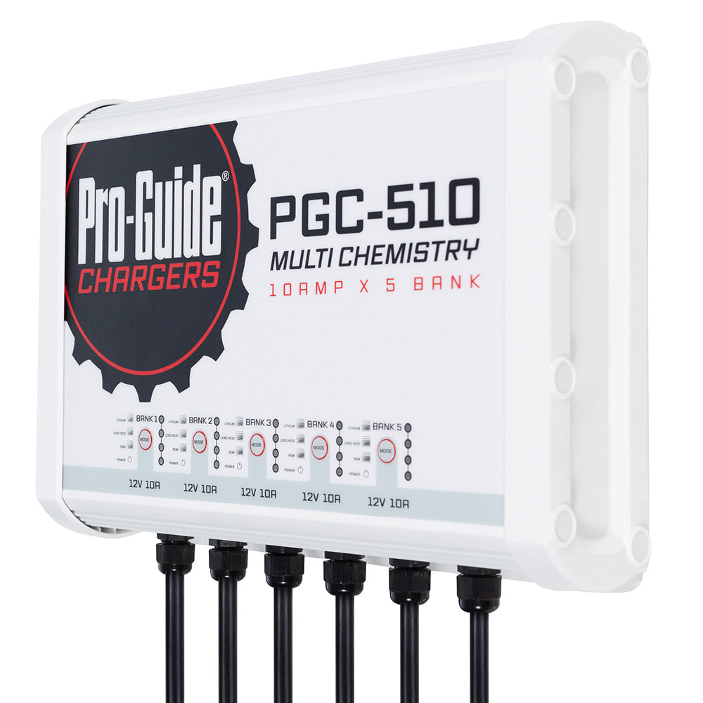 Pro-Guide Batteries 12V 40-Amp Bank On-Board Battery Charger with digital display and multiple charging ports.