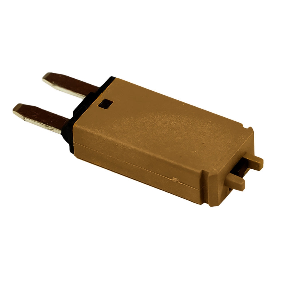 Egis ATM/MINI 7.5 AMP Type 3 circuit breaker with black switch and mounting mechanism, designed for electrical safety and protection.