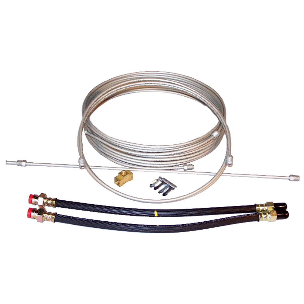 Load Rite Steel Brake Line Kit for single axle trailer, includes durable brake lines and fittings for reliable braking system.