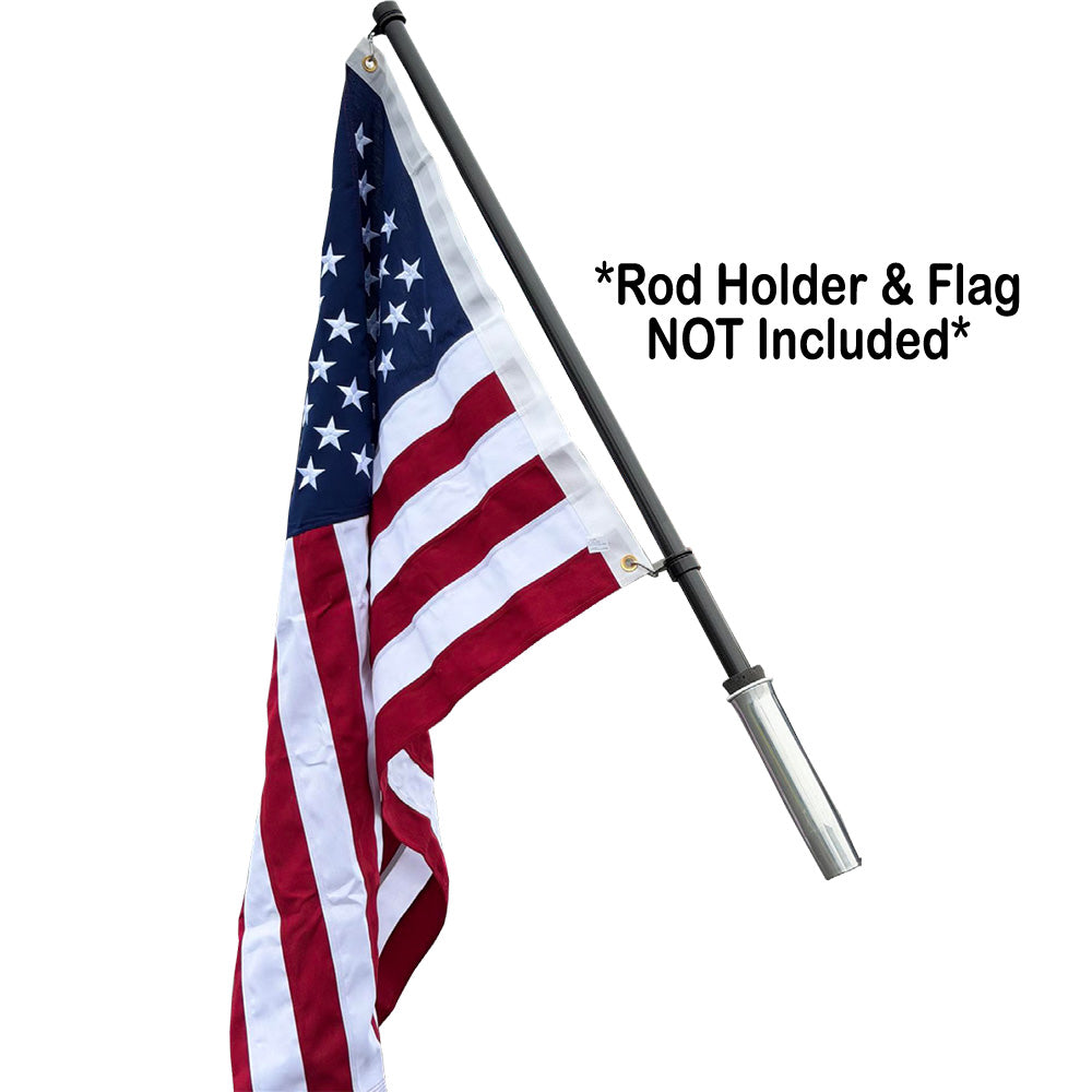 TACO Marine 54-inch carbon fiber flag pole with J-lock system, marine accessories for boat or outdoor flag display