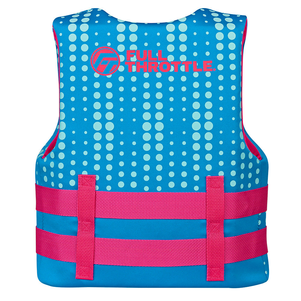 Full Throttle Youth Rapid-Dry Aqua Life Jacket, life vest with adjustable straps and bright color for safety and comfort.