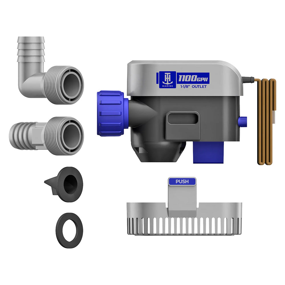 T-H Marine HYDRA automatic bilge pump in 12V with 1100 GPH flow, designed for marine bilge water removal.