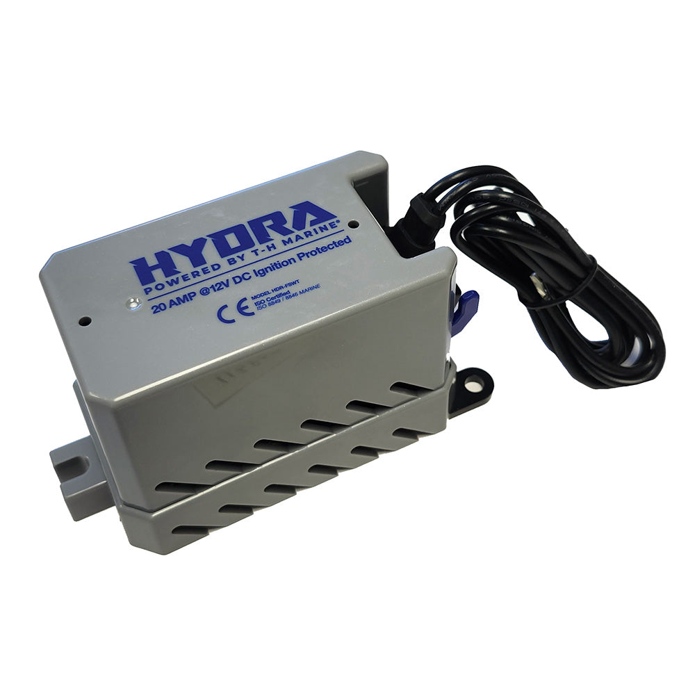 T-H Marine Bilge Enclosed Pump Float Switch installed in boat bilge for automatic pump activation, marine accessories from T-H Marine Supplies