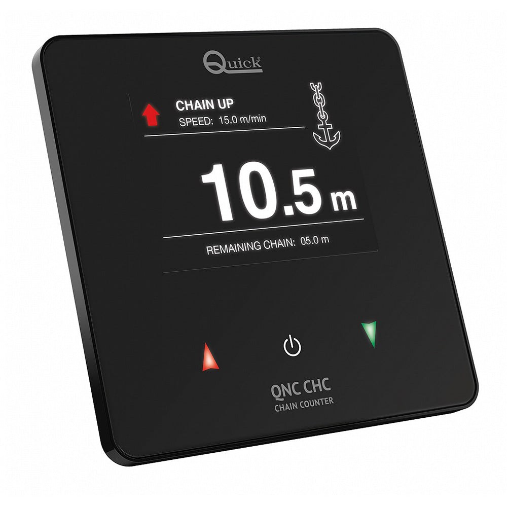 Quick QNC CHC flush mount chain counter for windlass accessories, showing the compact, durable metal device in a close-up shot.