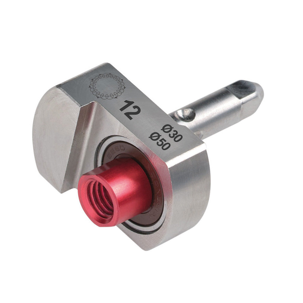 RUPES 12mm Orbit Function Unit for Nano 2 with 50mm/2" red cleaning pads, showing the compact polishing tool and pads.