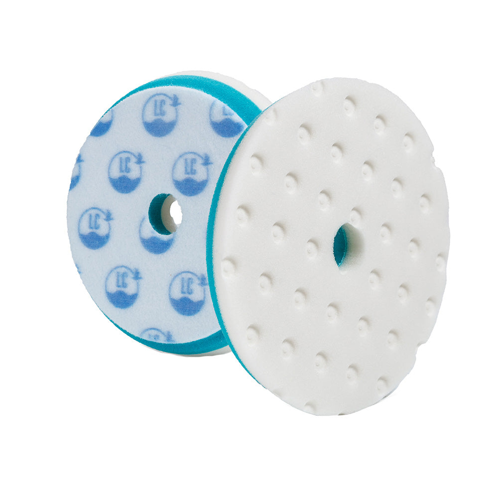 Lake Country Marine white correcting foam pad with CCS technology, 5.5-inch size, used for cleaning and polishing marine surfaces.