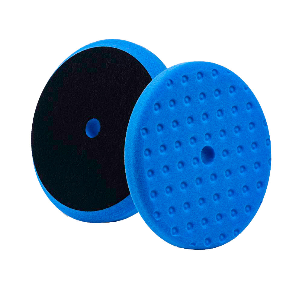 Lake Country Blue Foam Light Cutting Pad with CCS Technology, 8-inch diameter, ideal for car polishing and cleaning.